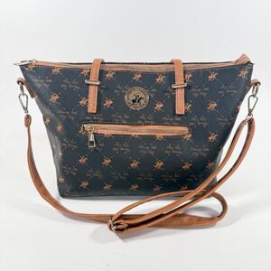 Woman's Purse - Beverly Hills Polo Club Shoulder Crossbody Bag - Brown and Tan
